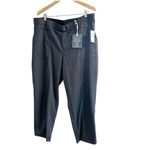 Democracy Ab Solution Skyrise Pants Soft Shell Textured Size 20W NWT Black White